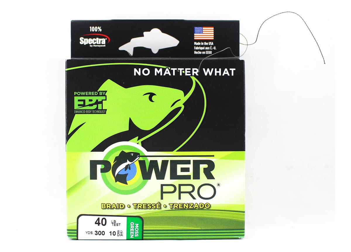 Línea Multifilamento Shimano Power Pro De 40 Libras, 0,32 Mm Y 275 M, Color Verde