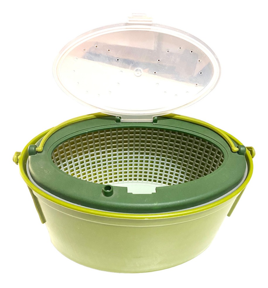 Balde Porta Carnadas 2 Piezas Escurridor Con Tapa 5 Lts