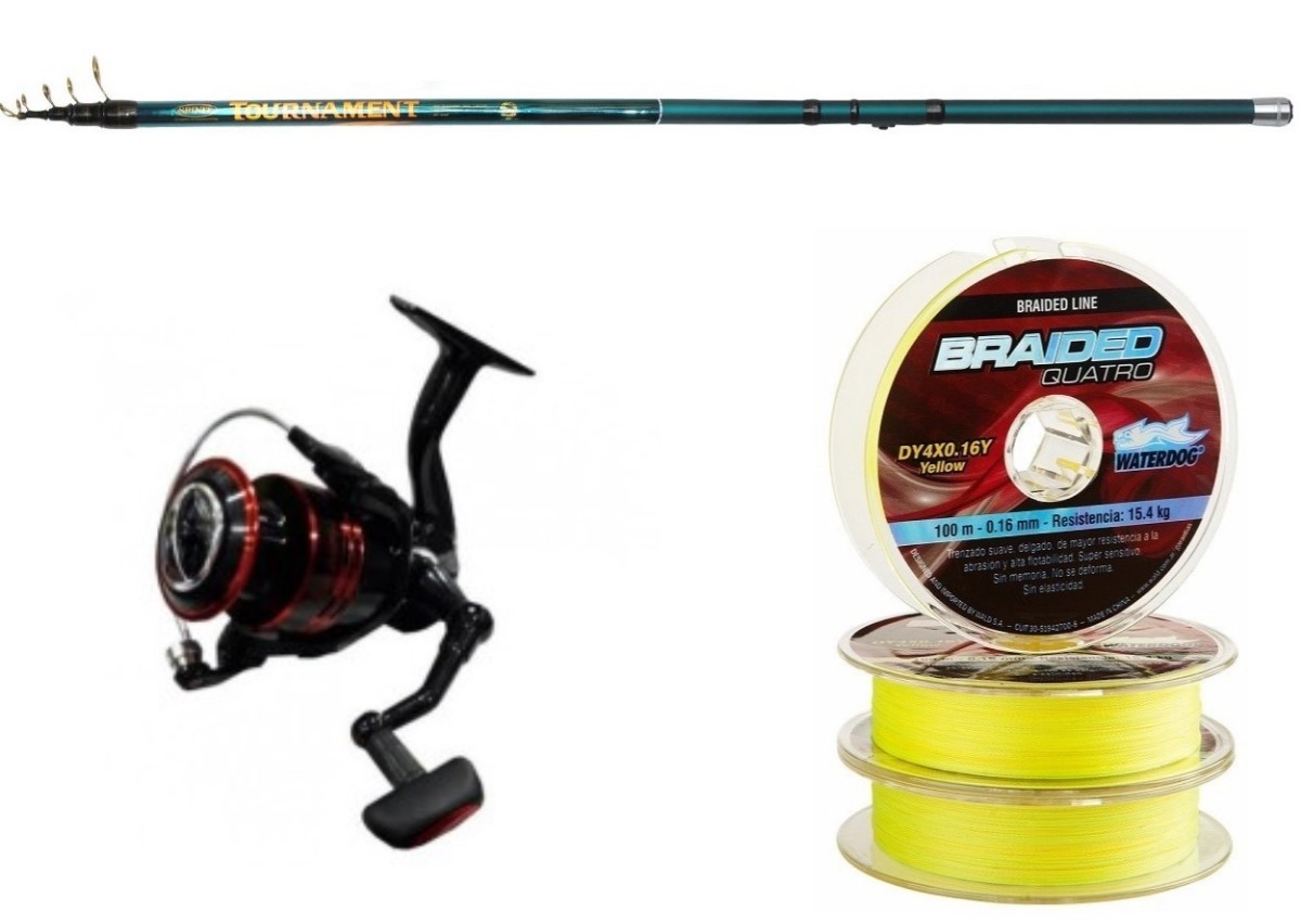 Combo Spinit! Caña Tournament 4m + Reel Tirumph + Multi 100m