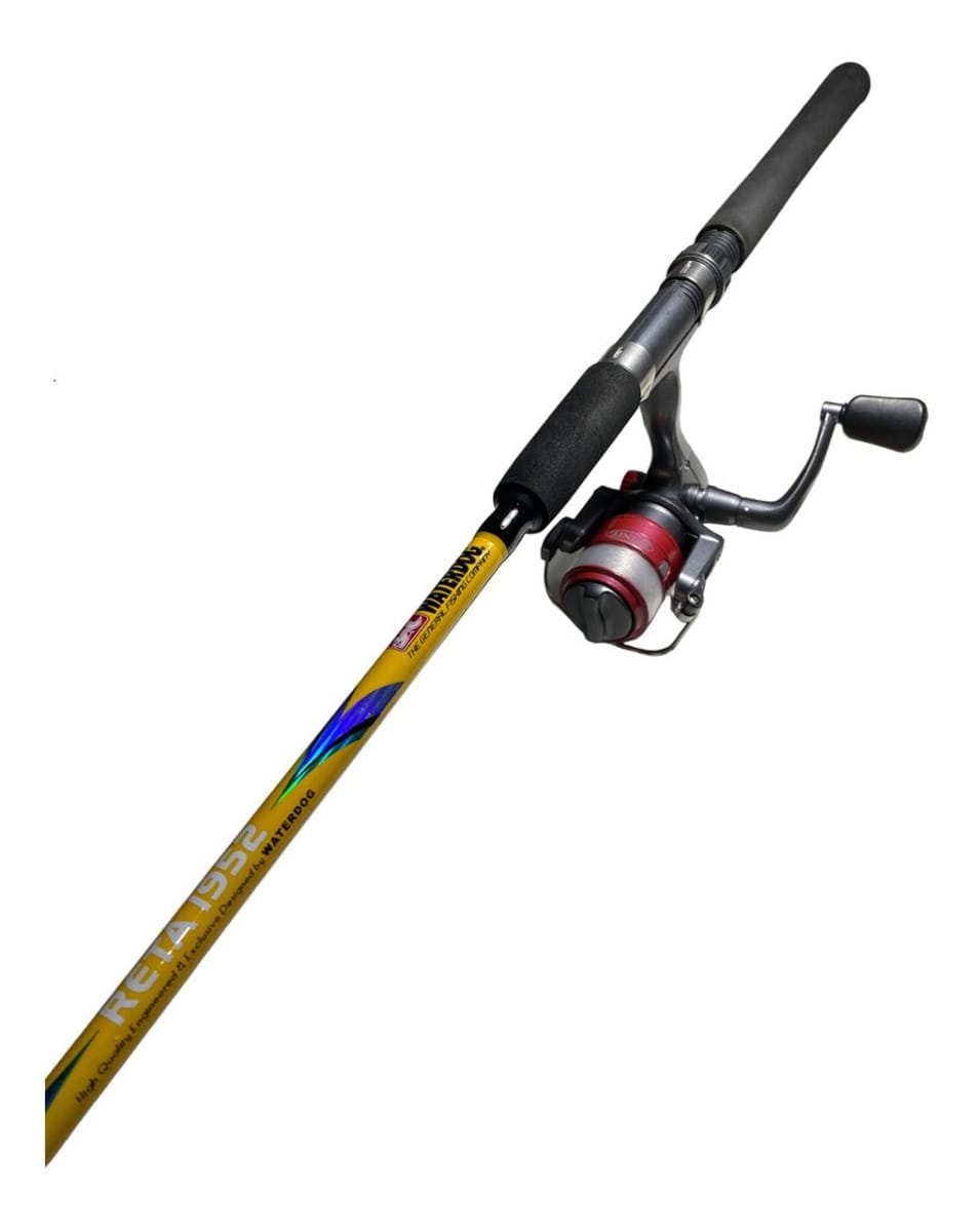 Combo Pesca Caña Waterdog + Reel Spinit + Tanza Variada Spin