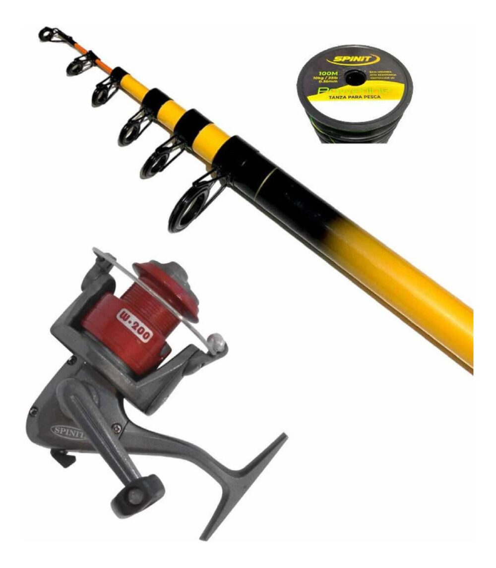 Combo Pejerrey Caña 4 M 10-40 Gr+ Reel Spinit W200 + Nylon