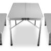 Mesa Spinit Camping Aluminio 90x67x70 Cm Con 2 Bancos Resite