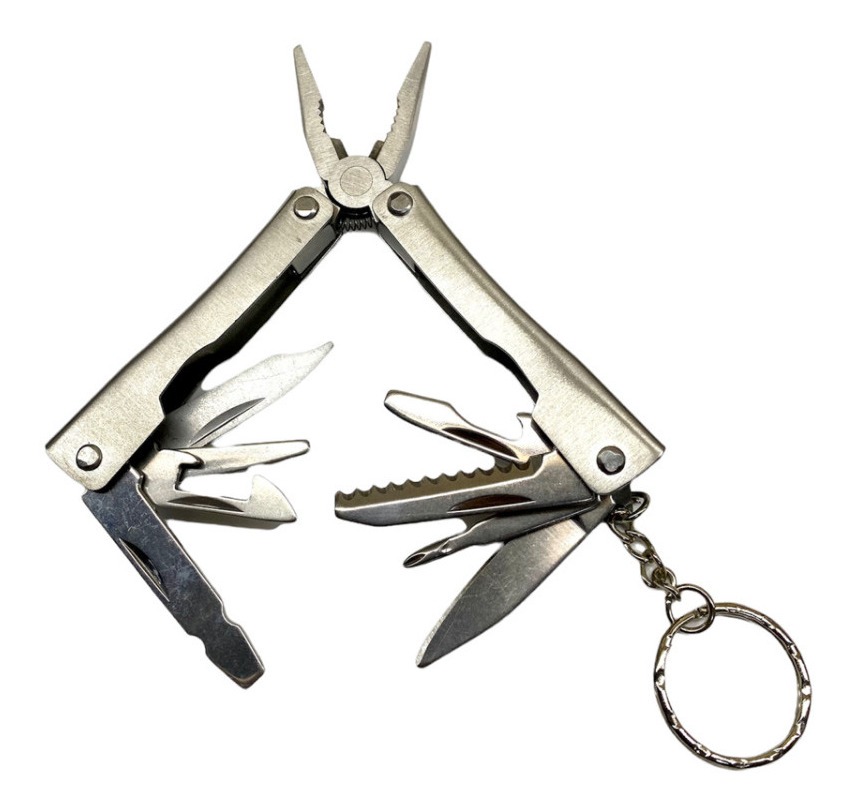 Pinza Mini Multiherramienta 9 Funciones Acero Inox Llavero