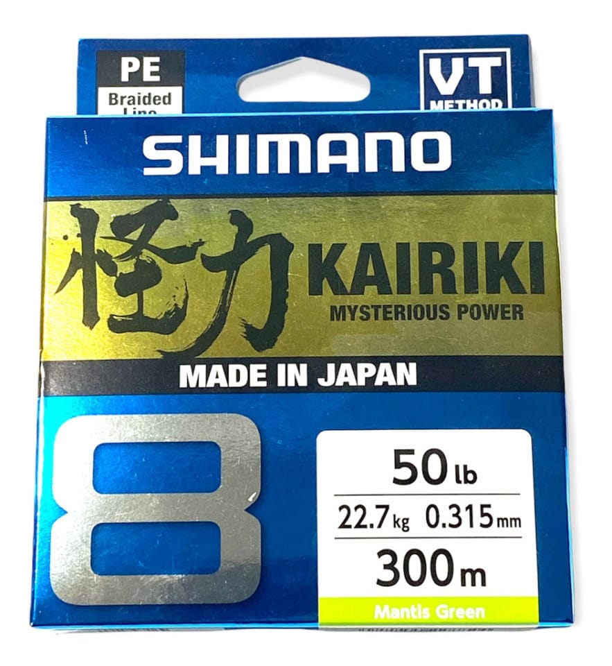 Multifilamento Shimano Kairiki Japon 8hebras 50lb 300m Verde