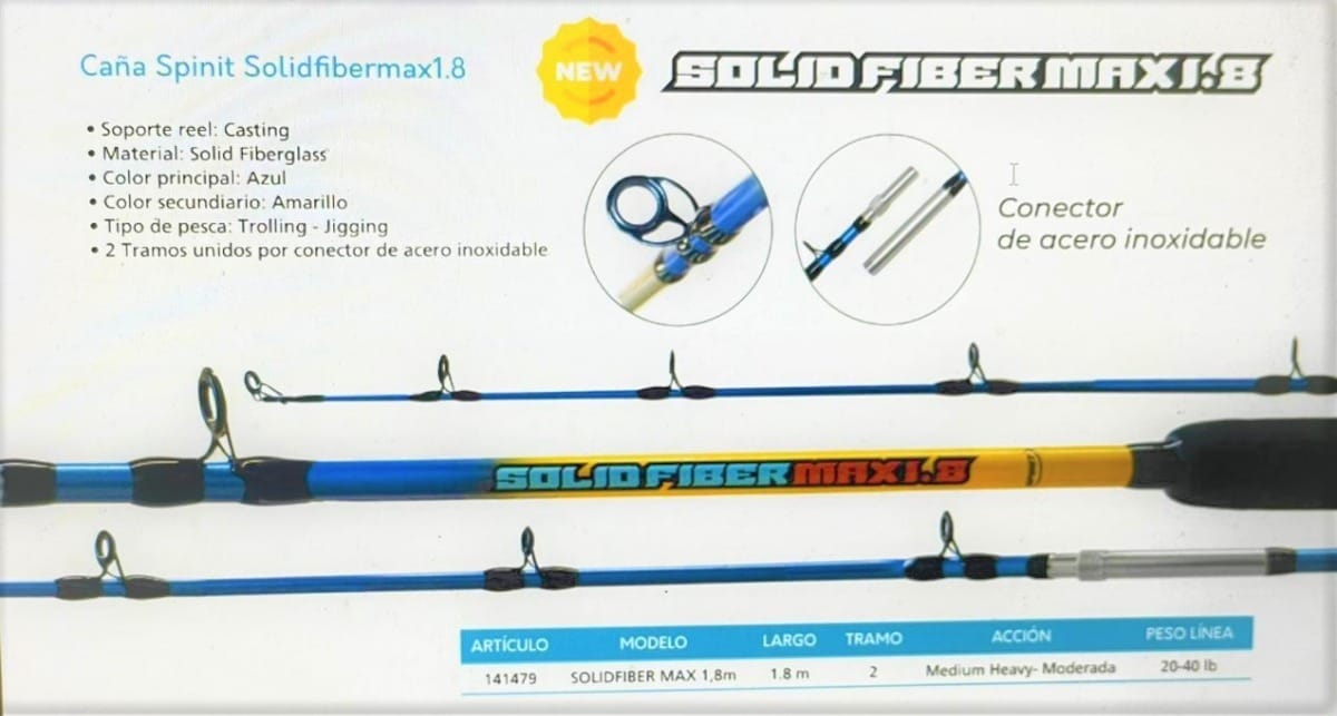 Caña Spinit Solidfiber Max 1.80m 2t Ideal Jigging Trolling