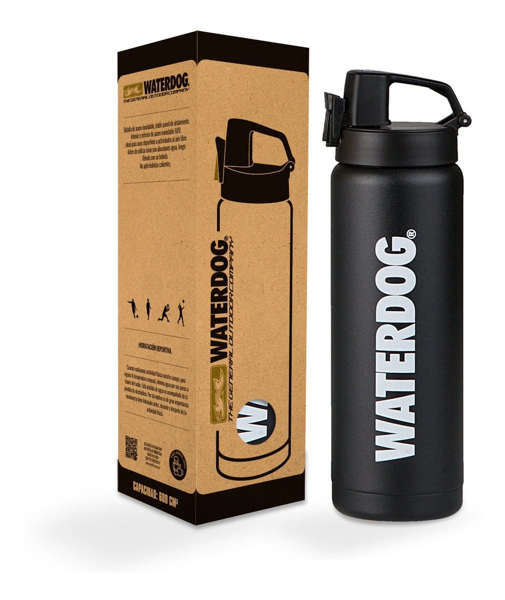Botella Waterdog Acero Inoxidable 600 Cm3 Aislada Al Vacío