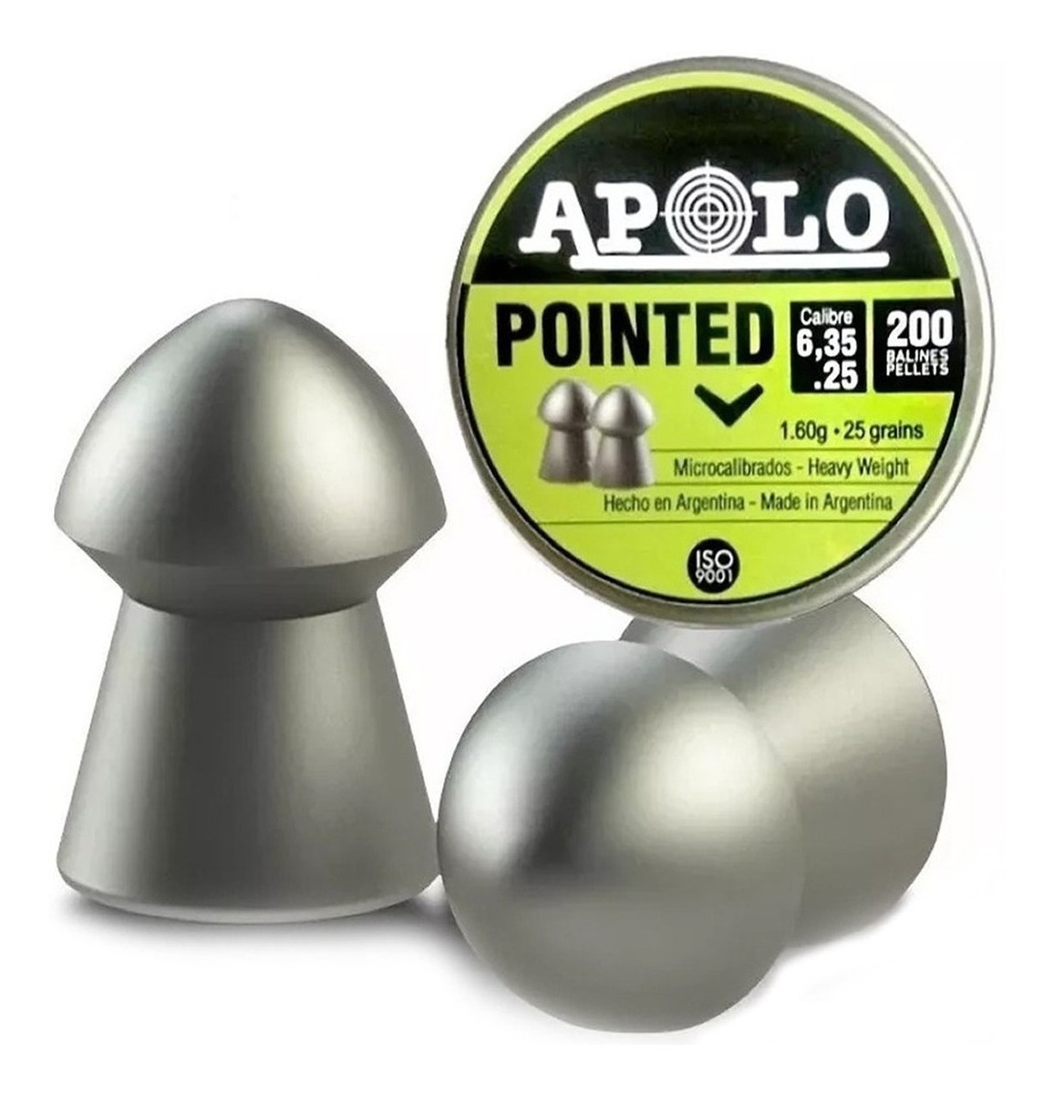 Balines Apolo Pointed 6,35 Mm X 200 U Microcalibrados 1,60 G