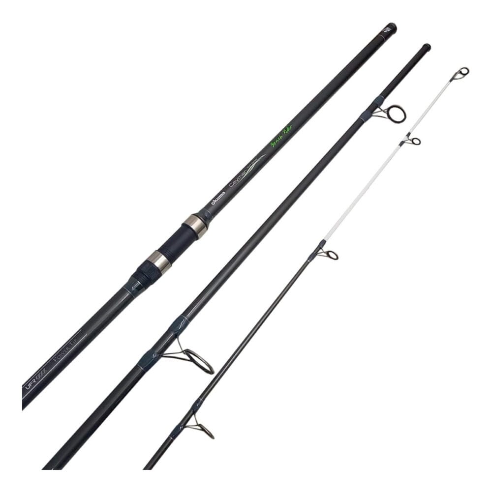 Caña Okuma Ceymar Beach Rider Surf 4.26mts 3 Tramos Frontal Color Gris
