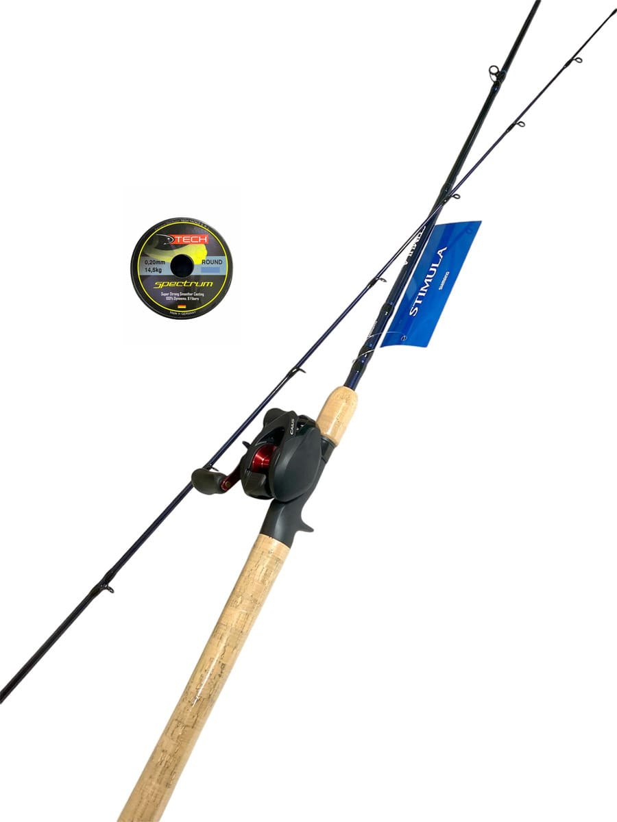 Combo Pesca Bait Shimano Stimula 15-30lbs+reel Caius+multi