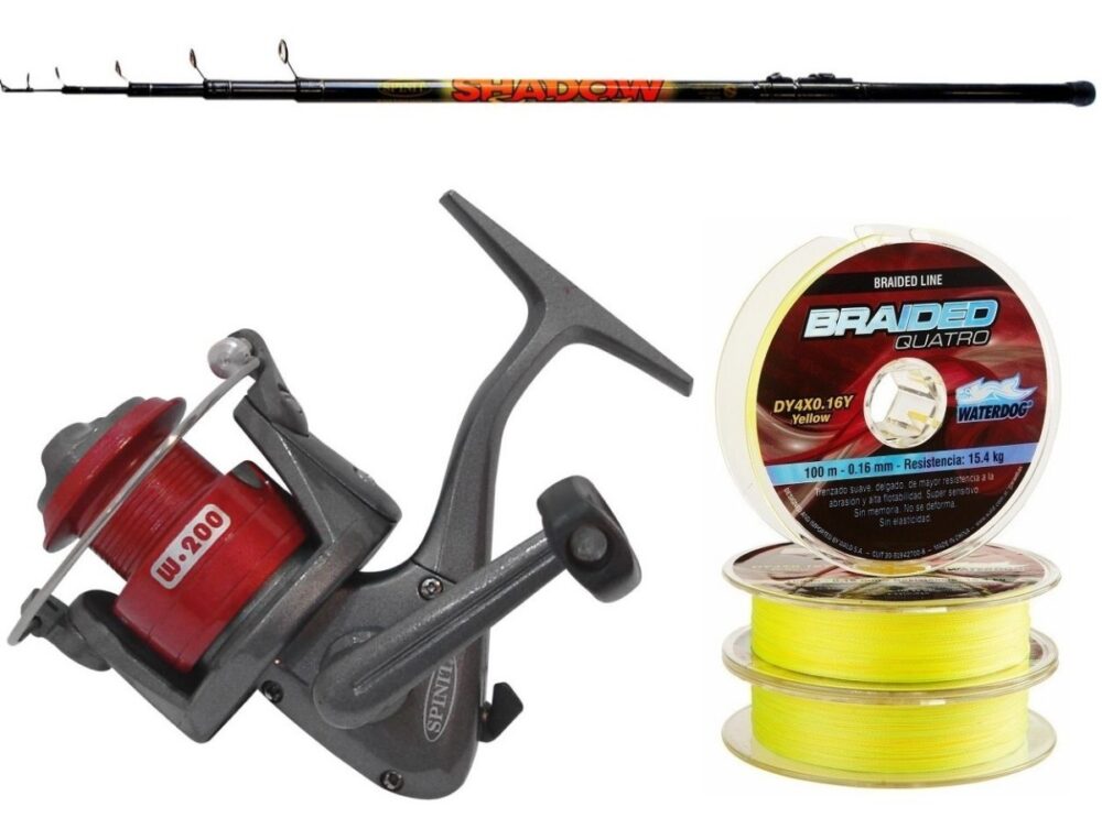 Combo Spinit! Caña Shadow 4m + Reel W200 + Multi 100m 15lb