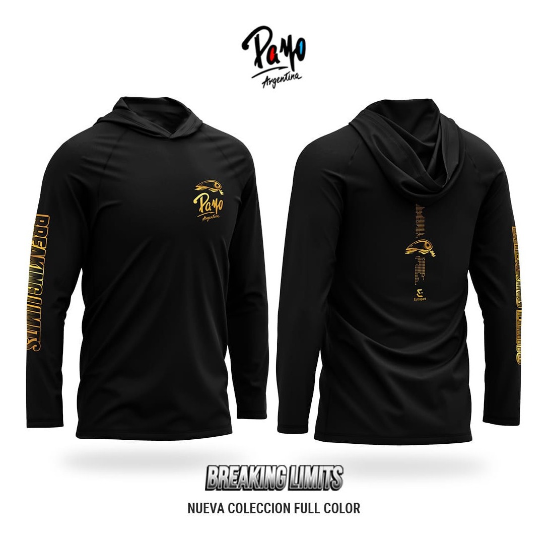 Remera Payo Full Color Secado Rapido Protecc Uv C/capucha Ne