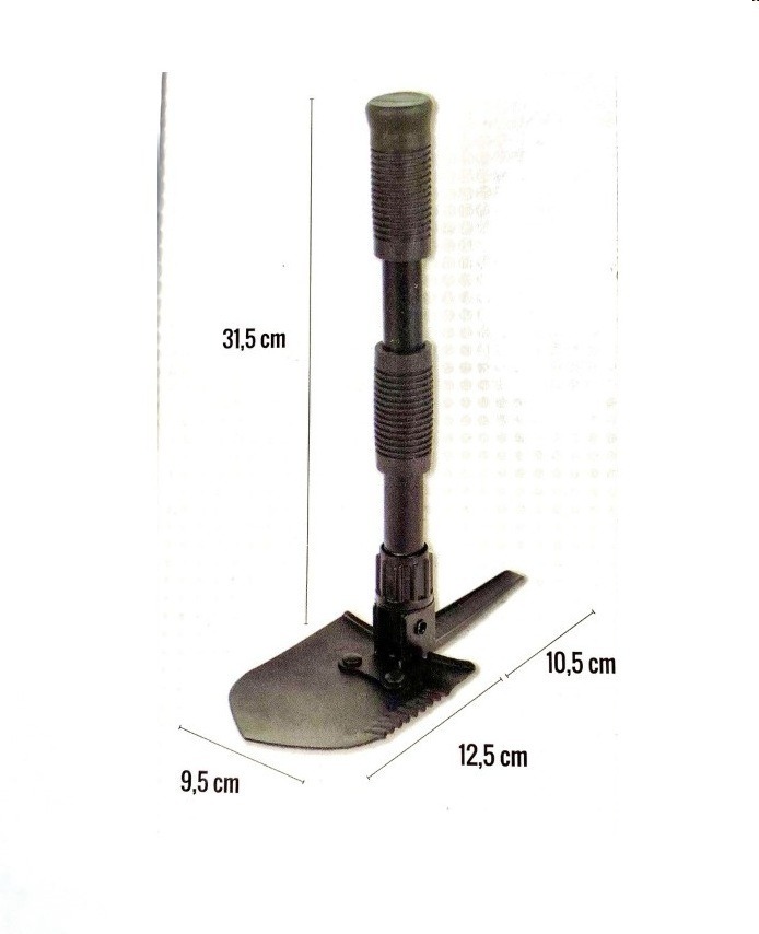 Pala Pico Negra Camping Waterdog Articulada 44 Cm X 9,5 Cm