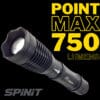 Linterna Tactica Led Spinit Pointmax 750 Lumens Zoom X2000 Color De La Linterna Negro Color De La Luz Blanco