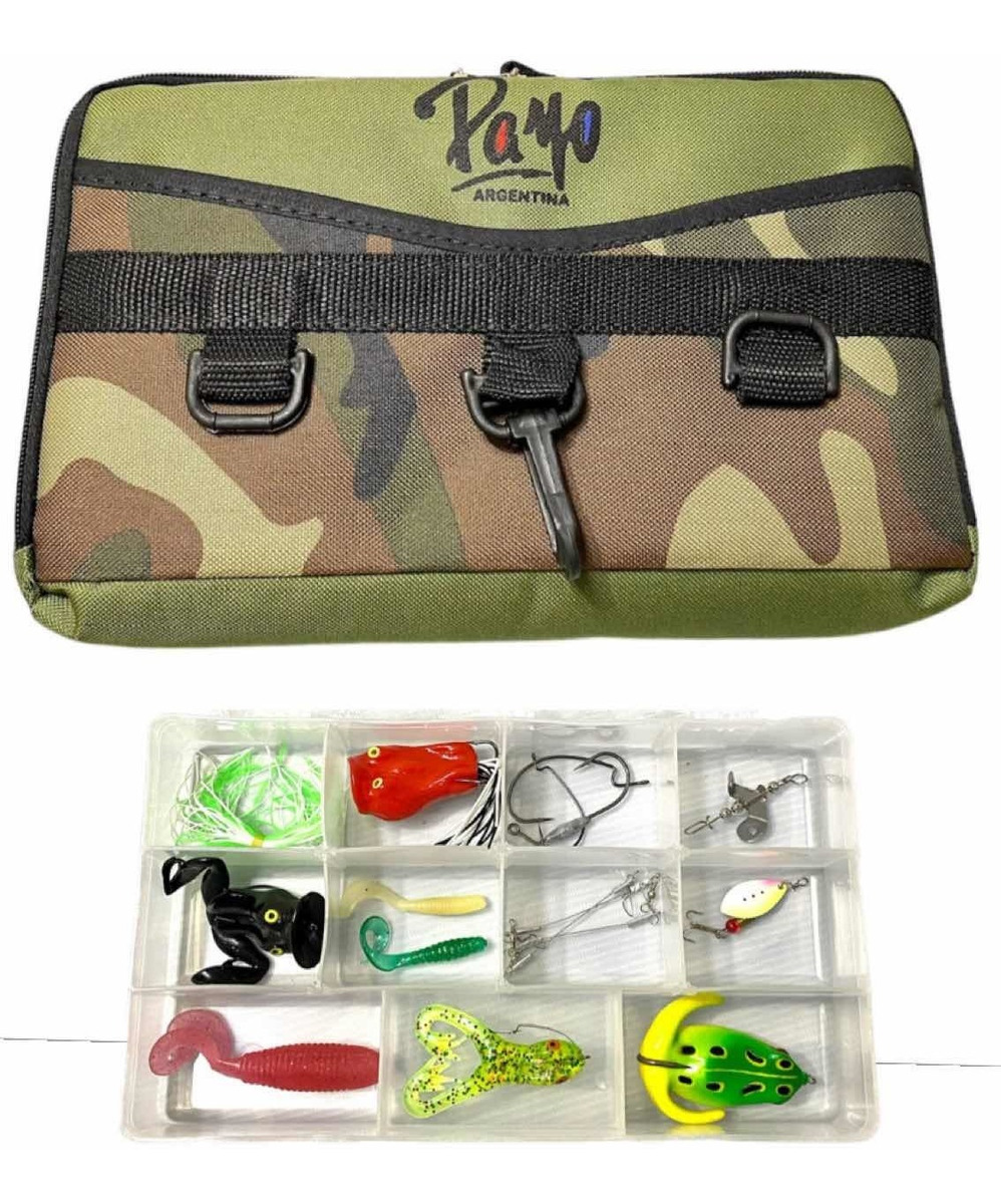 Bolso Riñonera Morral Payo Con Caja Señuelera 30x18x6 Cm