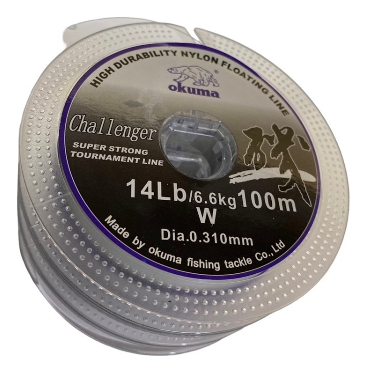 Nylon Okuma Challenger 0,31 Mm 6,6 Kg Rollo X 100 M