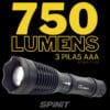 Linterna Tactica Led Spinit Pointmax 750 Lumens Zoom X2000 Color De La Linterna Negro Color De La Luz Blanco