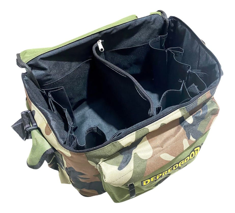 Bolso Depredador Pesca Camo Div Interna 40x26x24 Cm Correa
