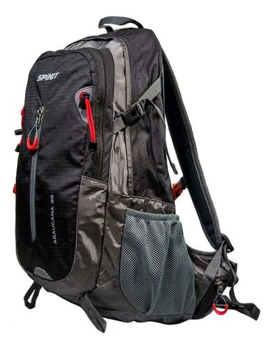 Mochila Spinit Araucana 35 Litros Camping Trekking Color Negro/gris