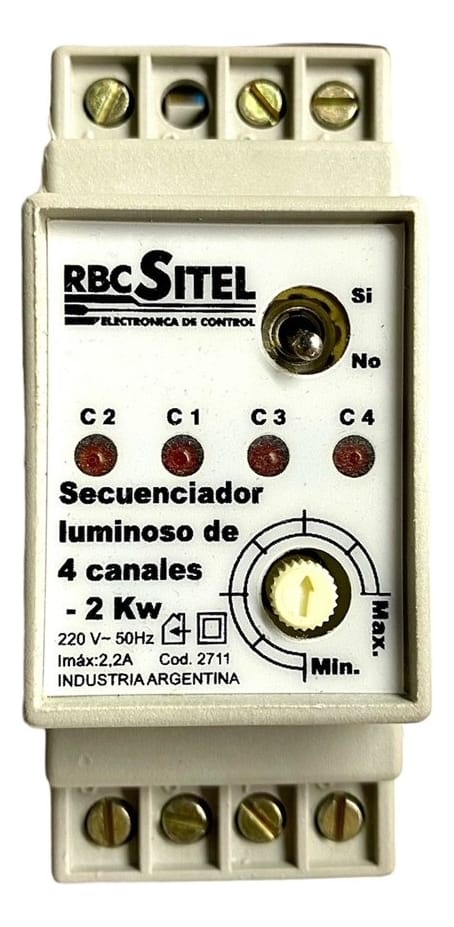 Secuenciador Temporizador Luminoso Rbc Sitel 4 Canales 2 Kw