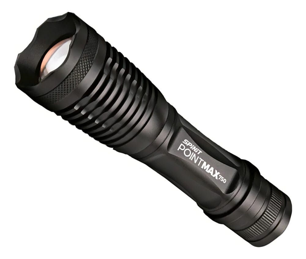 Linterna Tactica Led Spinit Pointmax 750 Lumens Zoom X2000 Color De La Linterna Negro Color De La Luz Blanco