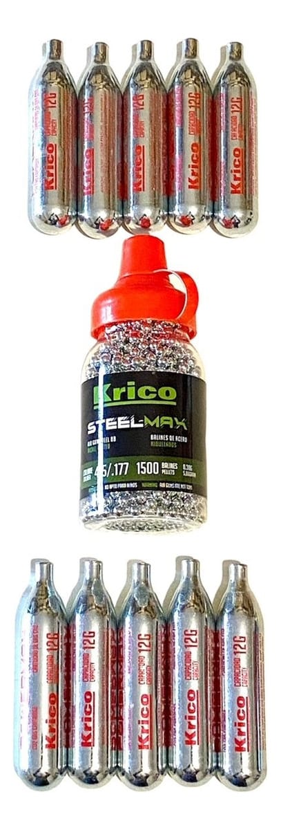 Kit Combo Balines Bbs 4,5 + 10 Garrafitas Para Pistolas Co2