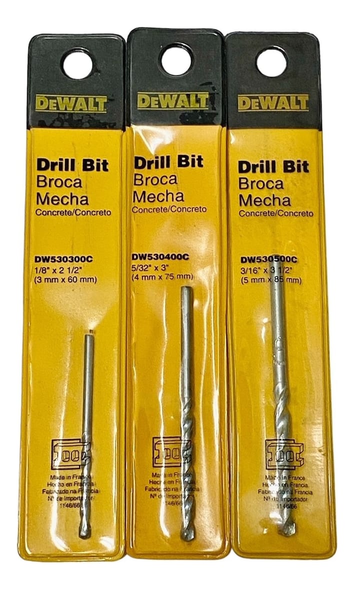 Set 3 Mechas Dewalt Brocas De Widia 3 4 5 Mm Mamposteria