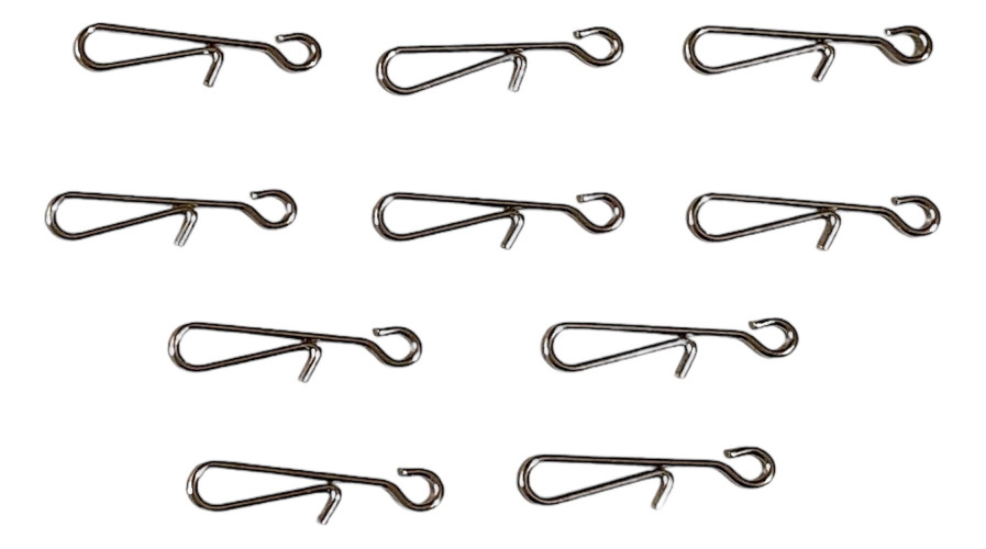 Baitclip Mosqueton Pesca De Acero Lineas Mar Río X 10 Un.