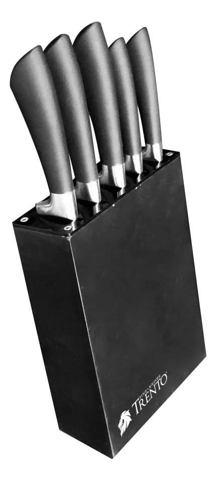 Set 5 Cuchillos Acero Trento Cocina Chef Gourmet Con Soporte