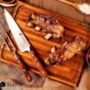 Set Asado Trento Juego 3 Pz Cuchillo Chaira Trinche Gourmet