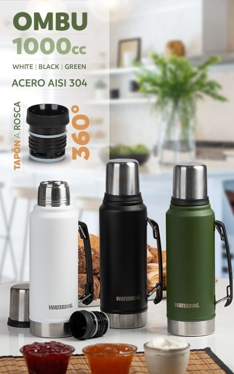Termo Waterdog Ombu 1000ml Blanco