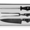 Juego Trento Asador 3 Piezas Trinche-cuchillo-chaira Madera