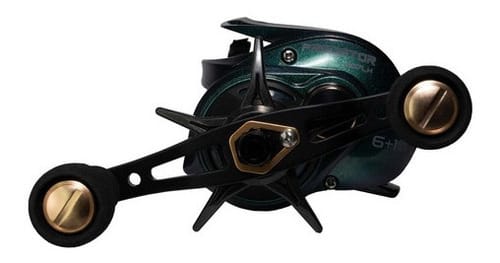 Reel Spinit Predator 7 Rulemanes 16 Kilos De Drag Color Verde Lado De La Manija Izquierdo