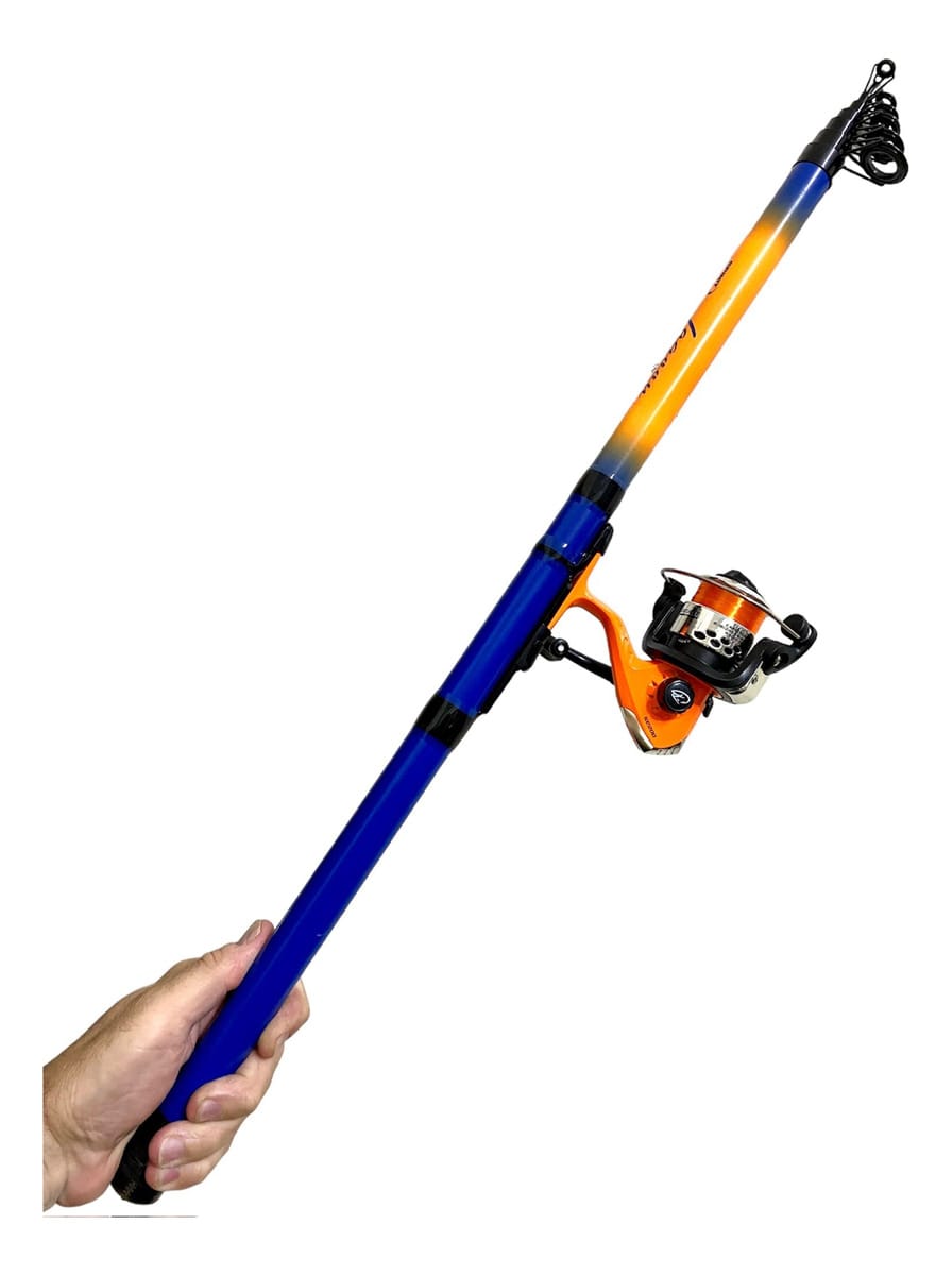 Combo Pesca Spinit Caña + Reel + Nylon Mochilero Variada