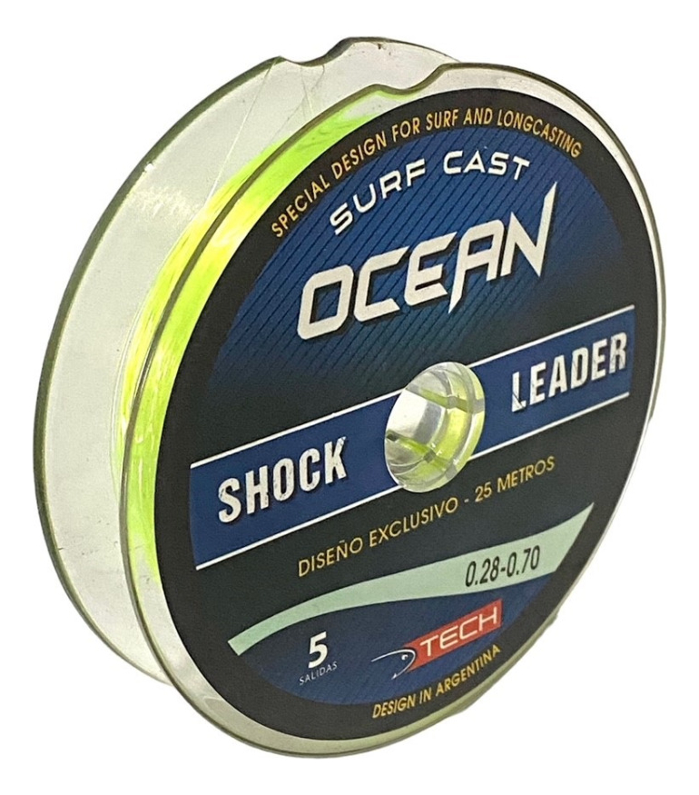Salida Chicote Tech Surf Cast Pesca 0,28/0,70mm 5 X 25m C/u