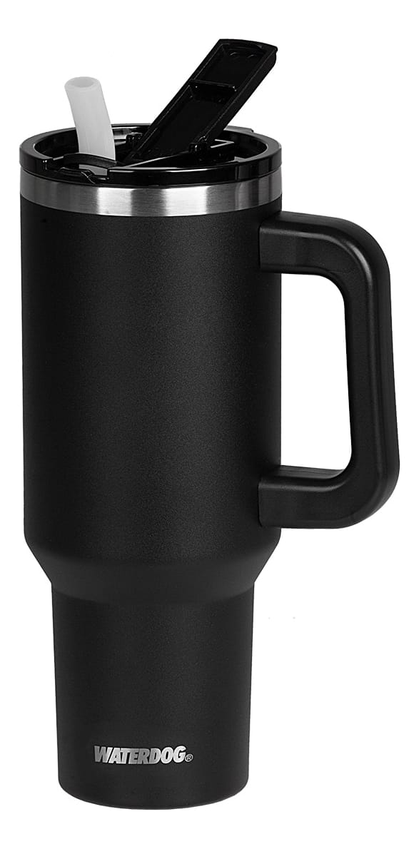 Vaso Térmico Waterdog Cold 1200ml Apto Frio Tapa Hermética Sorbete Color Negro Liso