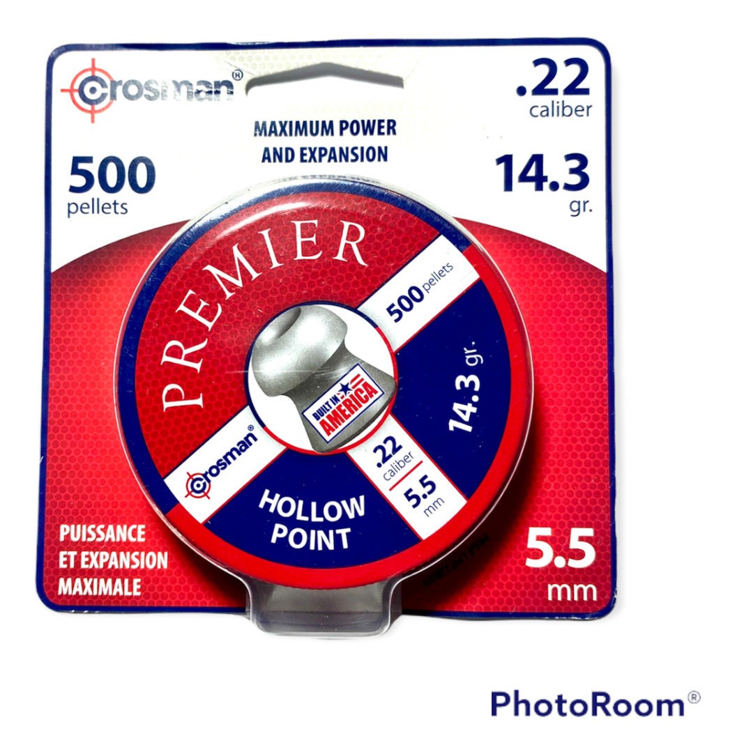 Balines Crosman Hollow Point - 5,5 - Premier - 500 Unidades