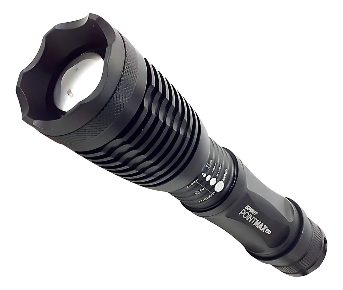 Linterna Tactica Led Spinit Pointmax 750 Lumens Zoom X2000 Color De La Linterna Negro Color De La Luz Blanco