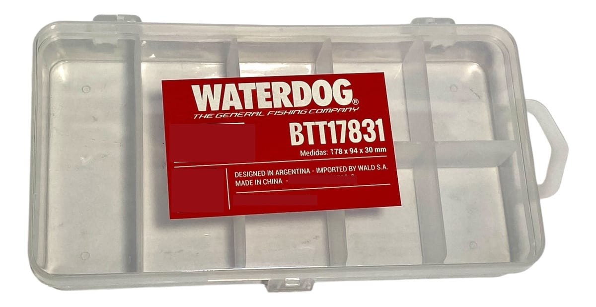 Caja Plastica De Pesca 8 Divisiones Waterdog Señuelos Moscas