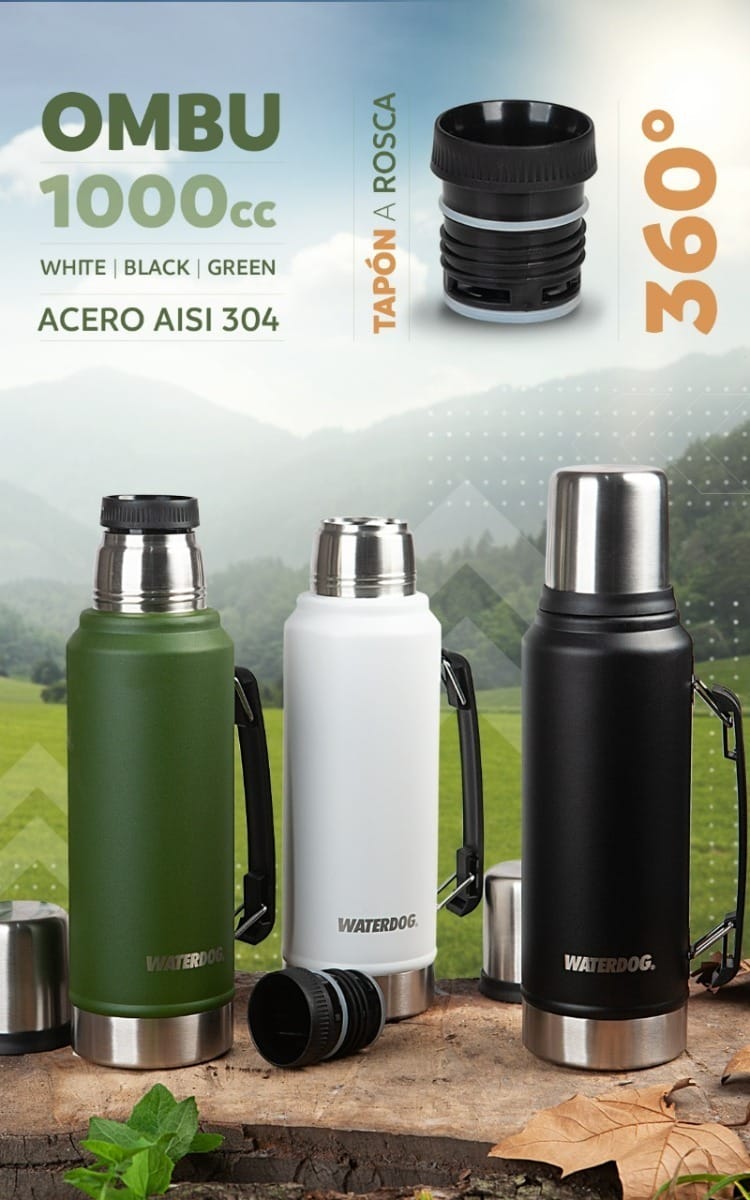 Termo Waterdog Ombu 1000ml Blanco