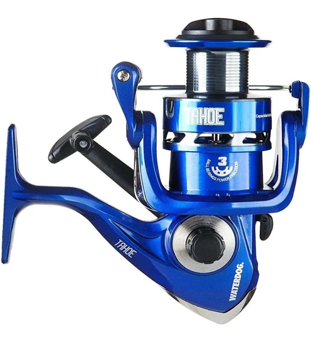 Reel Frontal Waterdog Tahoe 603 Variada 3 Rulemanes Der/izq. Color Azul Lado De La Manija Derecho/izquierdo