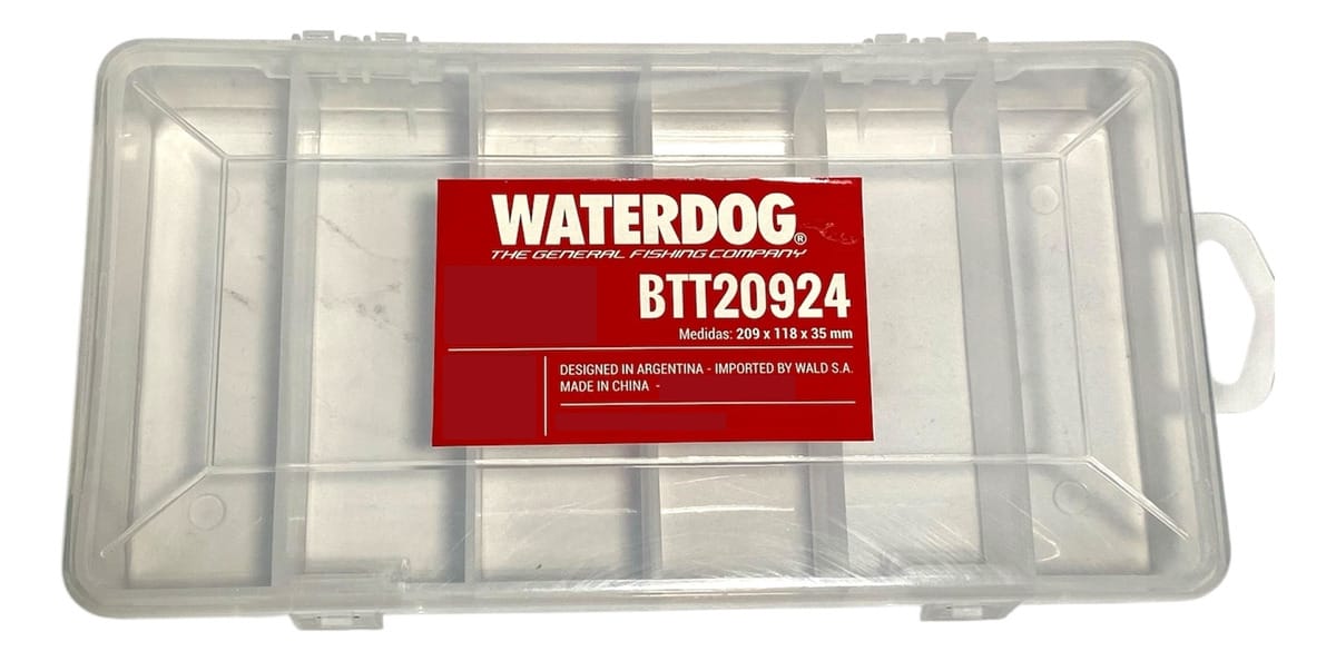 Caja Plastica De Pesca 6 Divisiones Waterdog Señuelos Moscas