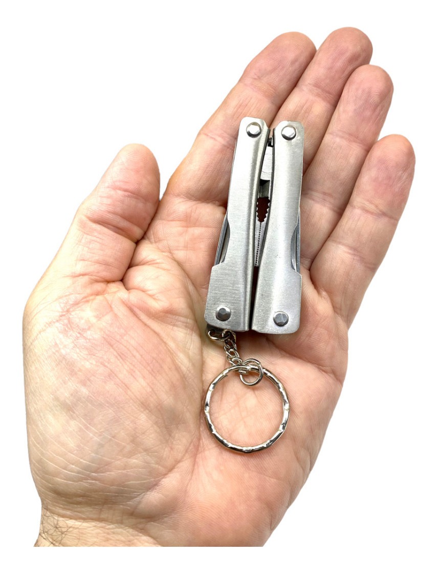 Pinza Mini Multiherramienta 9 Funciones Acero Inox Llavero