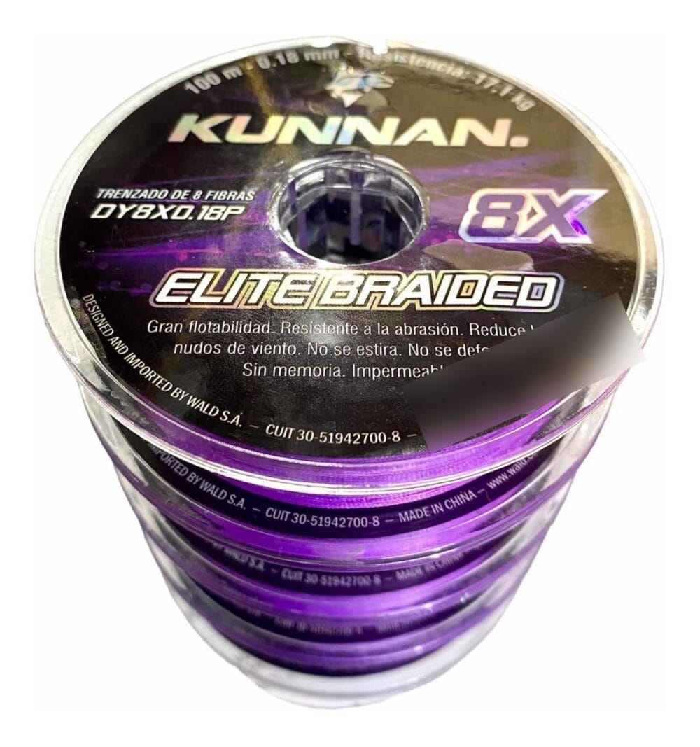Multifilamento Kunnan 0,18 Mm 17,1 Kg 8 Hebras Por 100 M