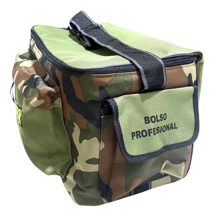 Bolso Depredador Pesca Camo Div Interna 40x26x24 Cm Correa