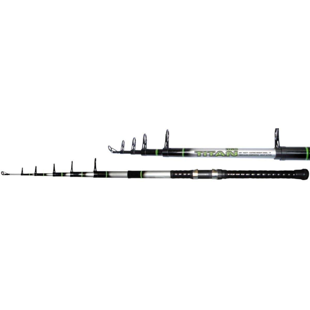 Caña Spinit Titan 240 Cm - Telescop. - 5tr - Fibra De Vidrio