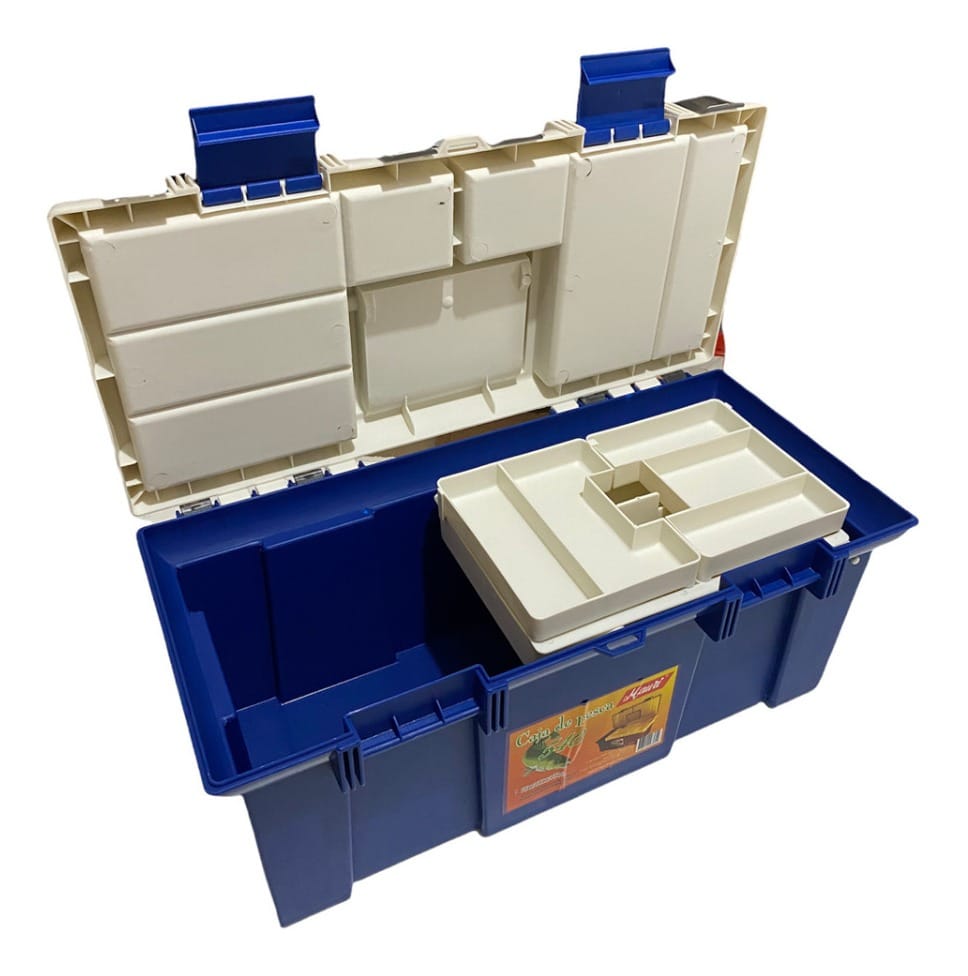 Caja Mauri Pesca Grande 54x25x25 Cm Dos 1/2 Bandejas Robusta