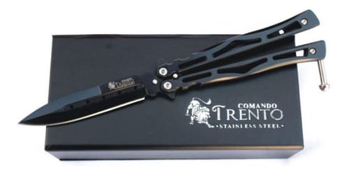 Cortapluma Trento Butterfly Ii Acero Inoxidable Color Negro