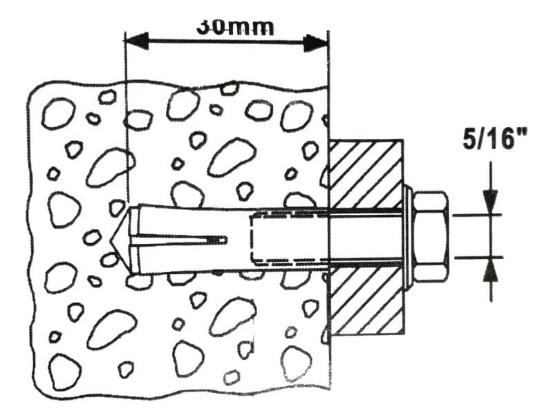 Broca Anclaje Fischer De Impacto Fijacion X100 Un 5/16