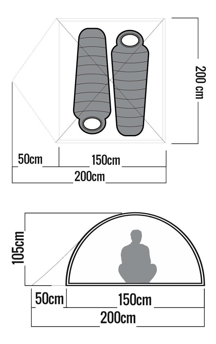 Carpa Waterdog Terra Para 2 Pers. Campamento Protección Uv