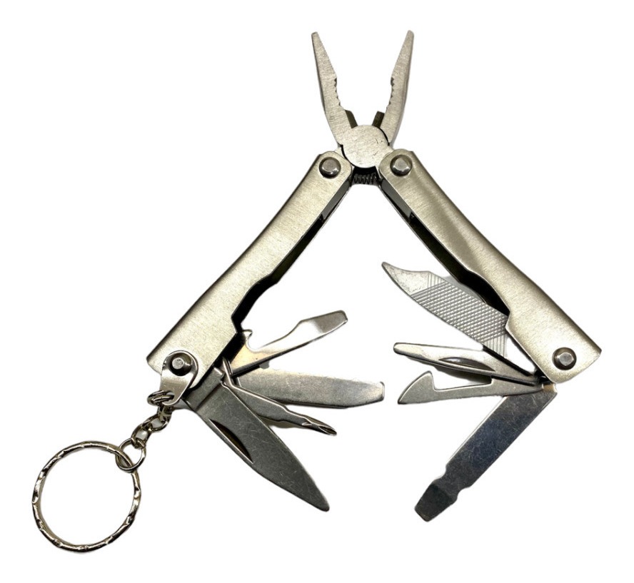 Pinza Mini Multiherramienta 9 Funciones Acero Inox Llavero
